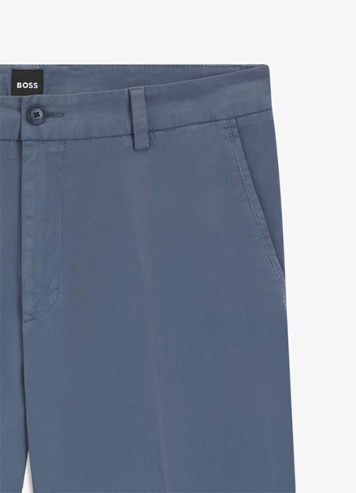 BOSS Straight fit chino met stretch - detail 6 open blue-466 / blauw