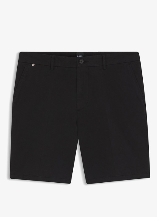 BOSS Straight fit korte broek met steekzakken - voorkant 2 zwart