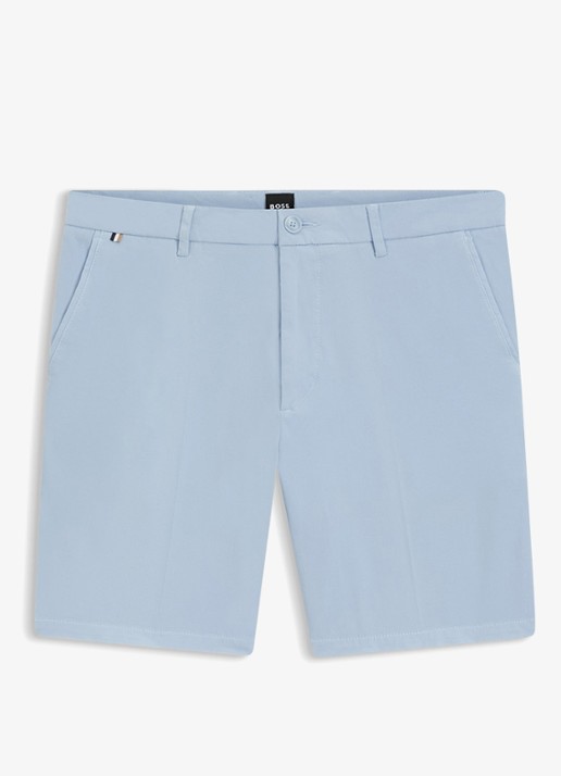 BOSS Straight fit korte broek met steekzakken - voorkant lichtblauw