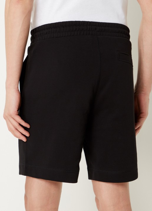 BOSS Straight fit korte broek van sweatstof met logopatch - achterkant 3 black-001 / zwart