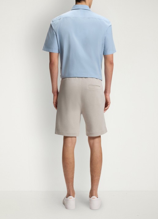 BOSS Straight fit korte broek van sweatstof met logopatch - achterkant 3 open grey-070 / grijs