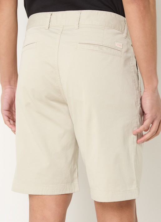 BOSS Straight fit korte chino met steekzakken - achterkant 2 light beige-271 / beige