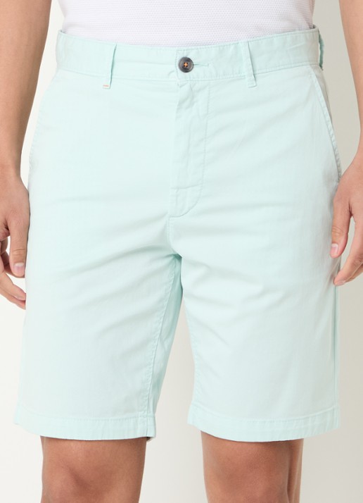 BOSS Straight fit korte chino met steekzakken - detail open blue-474 / blauw