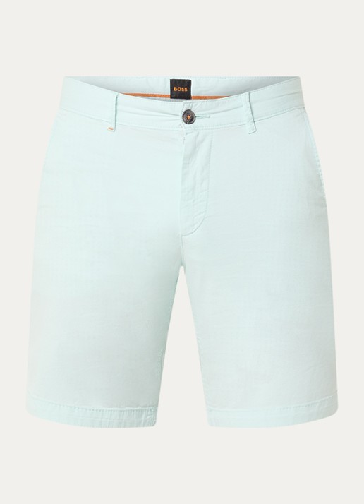 BOSS Straight fit korte chino met steekzakken - voorkant 2 open blue-474 / blauw