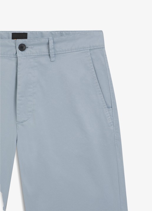BOSS Straight fit korte chino met steekzakken - detail 5 light/pastel blue-458 / blauw
