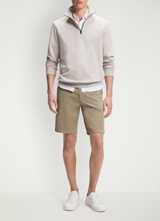 BOSS Straight fit korte chino met steekzakken - voorkant 6 light/pastel brown-239 / bruin