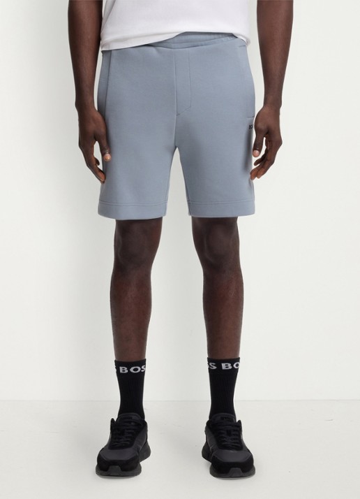 BOSS Straight fit korte joggingbroek in katoenblend