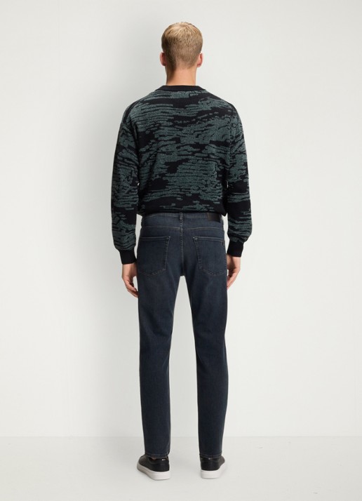BOSS Straight leg jeans met steekzakken - detail 5 donkerblauw