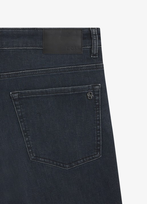 BOSS Straight leg jeans met steekzakken - detail 6 donkerblauw
