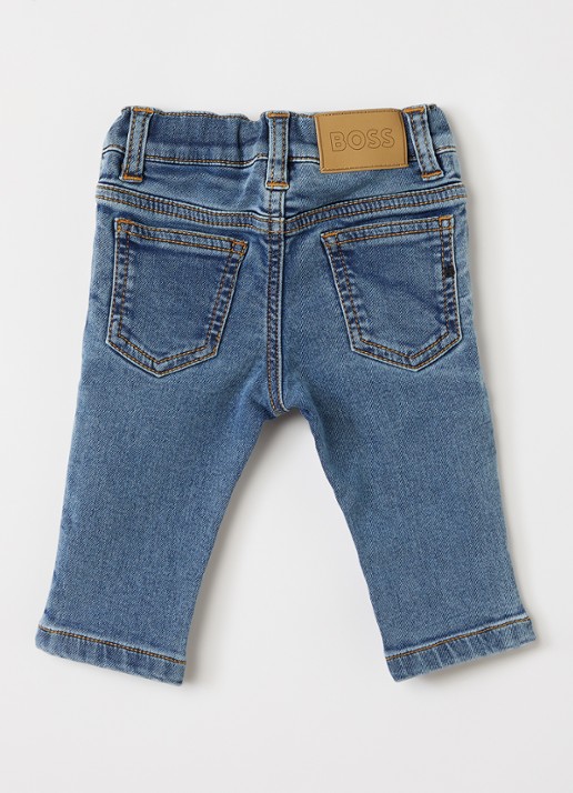 BOSS Straight leg jeans met steekzakken - voorkant 2 indigo