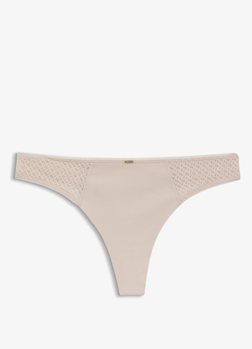 BOSS String met kant - voorkant beige