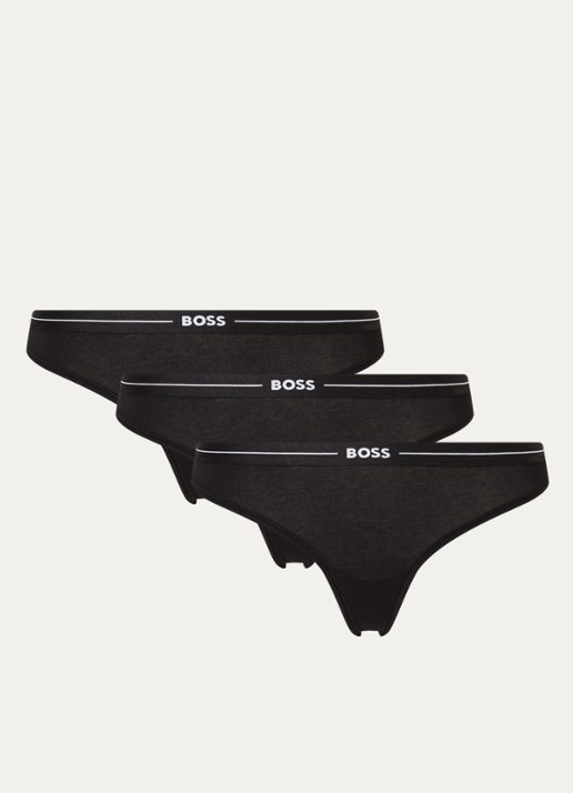 BOSS String met logo in 3-pack - voorkant 4 zwart