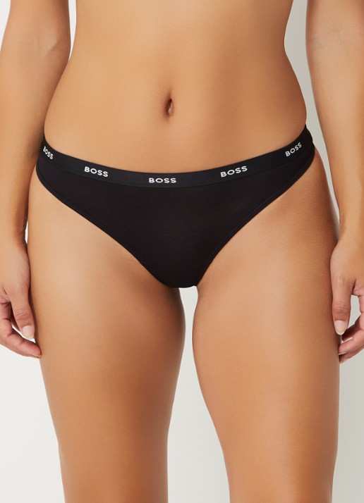 BOSS String met logoband - detail 2 zwart