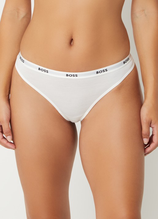 BOSS String met logoband - detail 3 wit