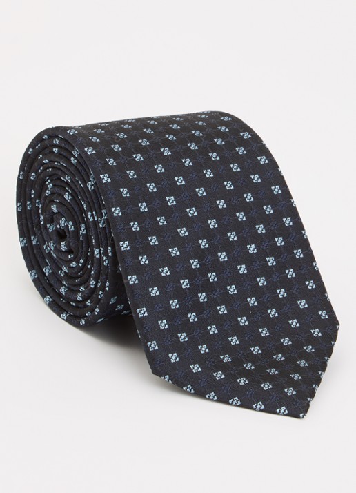 BOSS Stropdas in zijdeblend met stippenprint