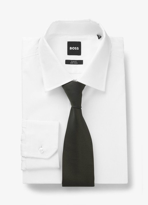 BOSS Stropdas in zijdeblend - detail 3 groen