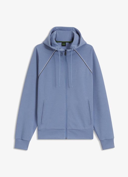 BOSS SW_Join Saggy sweatvest met logoborduring - voorkant 2 light/pastel blue-459 / blauw