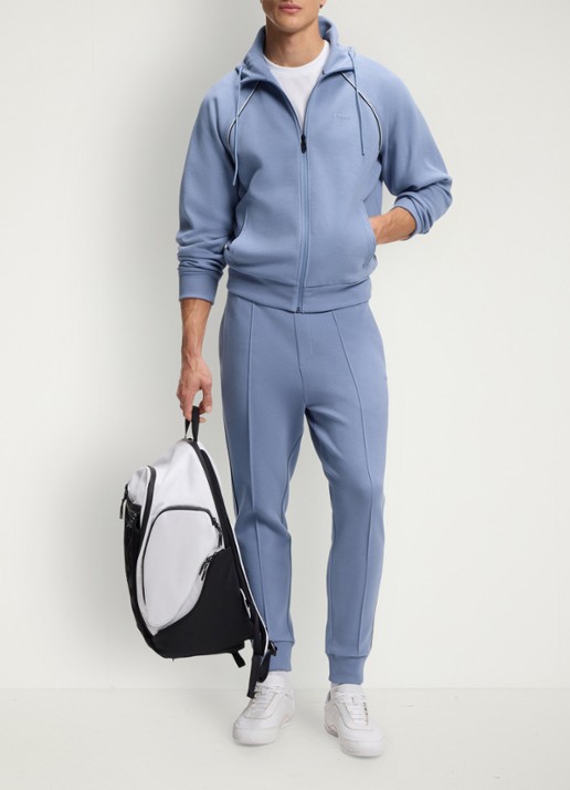 BOSS SW_Join Saggy sweatvest met logoborduring - voorkant 3 light/pastel blue-459 / blauw