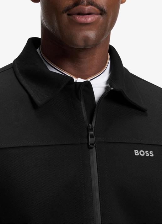 BOSS SW_Member sweatvest met steekzakken - detail 2 black-001 / zwart