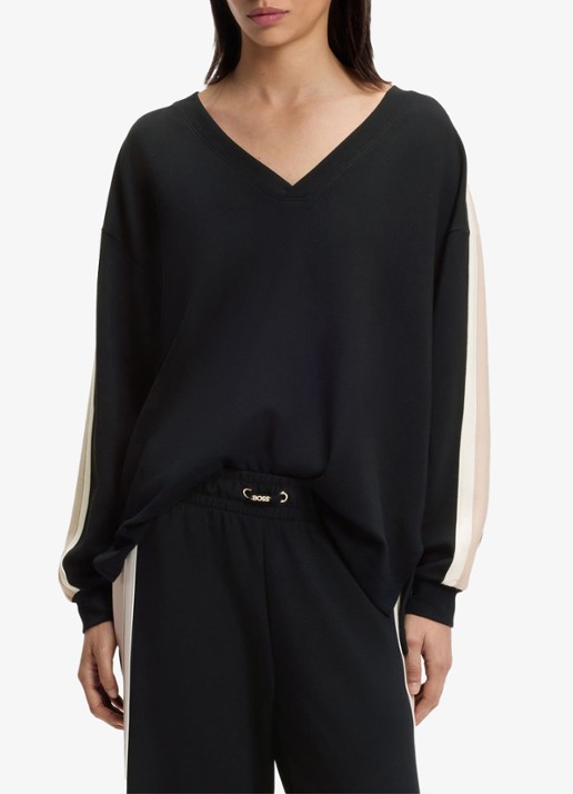 BOSS Sweater met gestreept detail