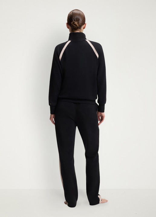 BOSS Sweater met halve rits - achterkant 4 zwart