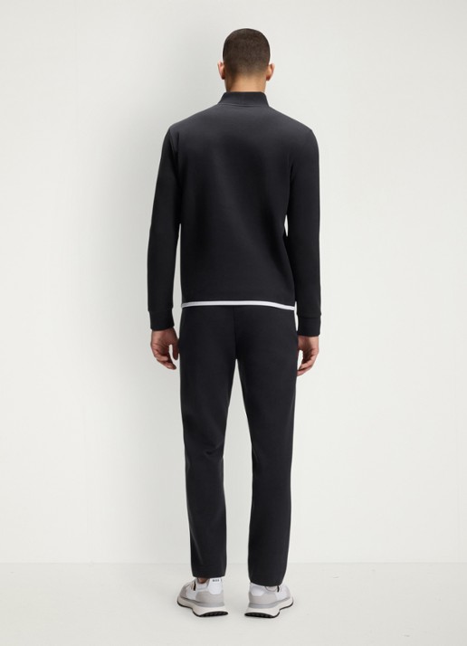 BOSS Sweater met logo en opstaande kraag - achterkant donkerblauw