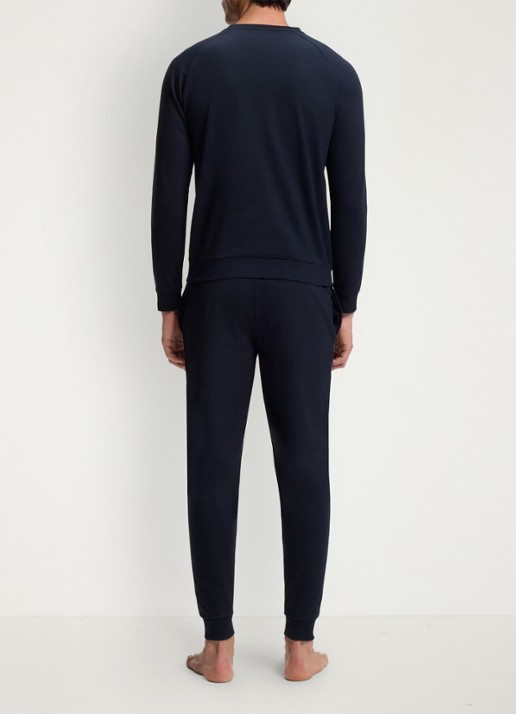 BOSS Sweater met logo - achterkant donkerblauw