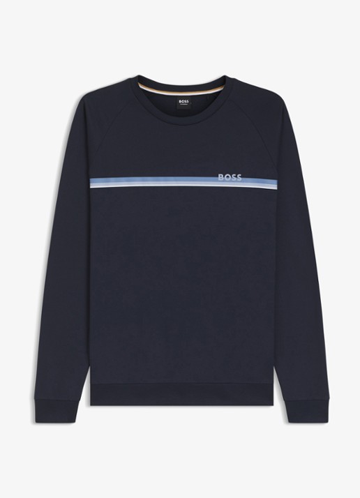 BOSS Sweater met logo - voorkant 4 donkerblauw