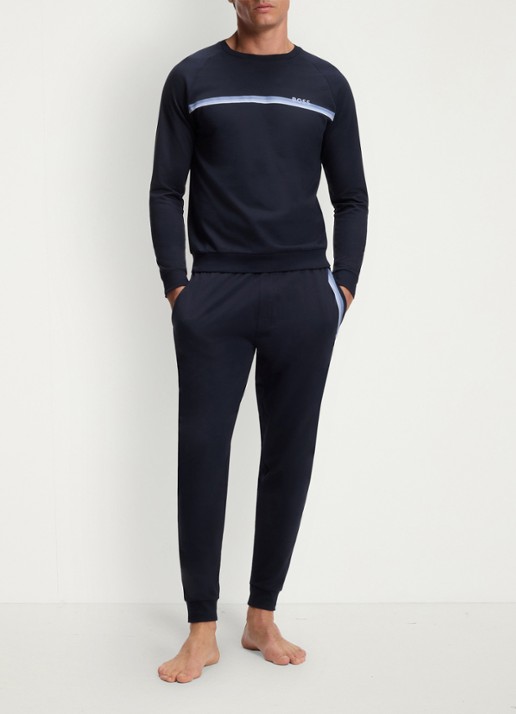 BOSS Sweater met logo - voorkant 5 donkerblauw