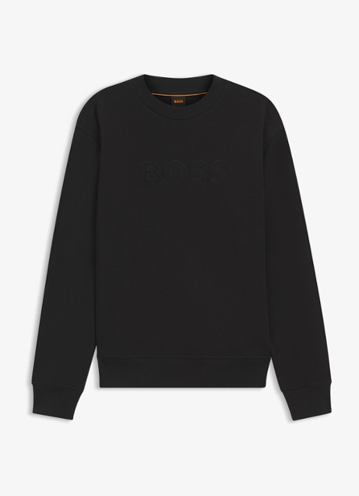BOSS Sweater met logo - voorkant zwart