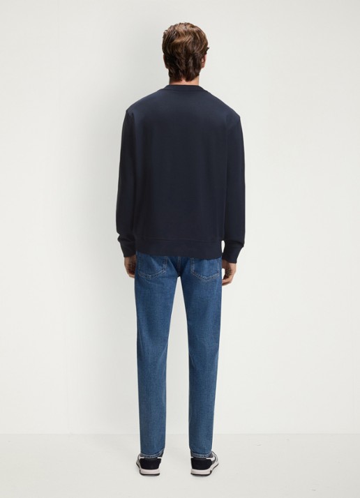BOSS Sweater met logo - achterkant donkerblauw