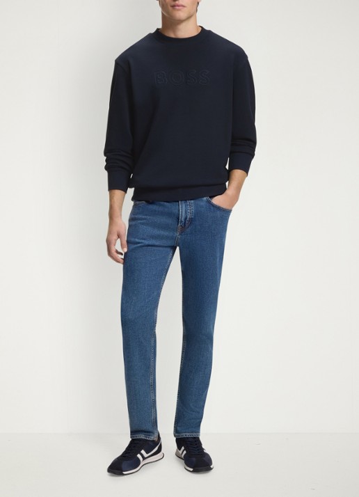 BOSS Sweater met logo - voorkant 5 donkerblauw