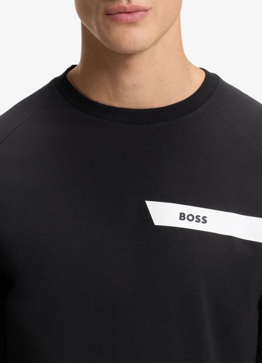 BOSS Sweater met logo - detail 5 donkerblauw