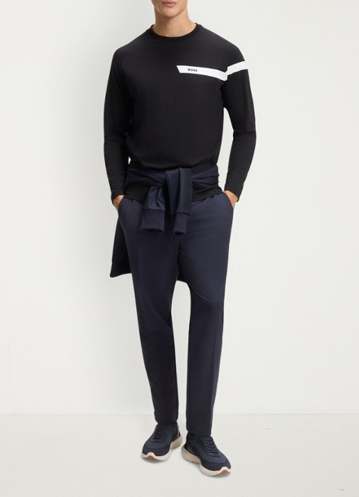 BOSS Sweater met logo - voorkant 2 donkerblauw