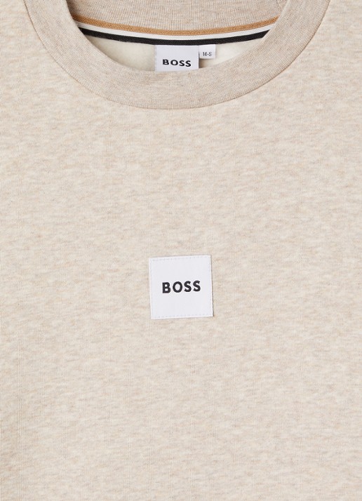 BOSS Sweater met logo - detail 3 beige