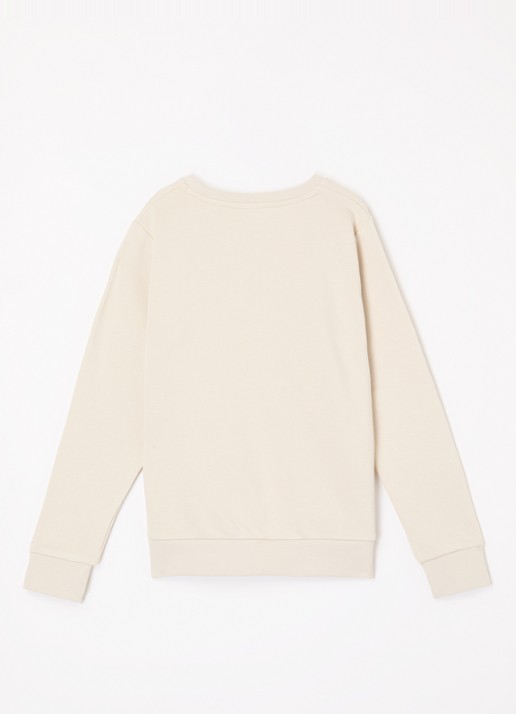 BOSS Sweater met logoprint - voorkant 2 beige