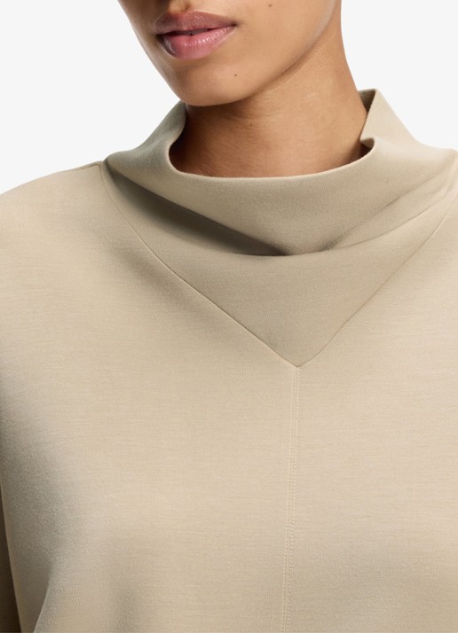 BOSS Sweater met opstaande kraag - detail 4 beige