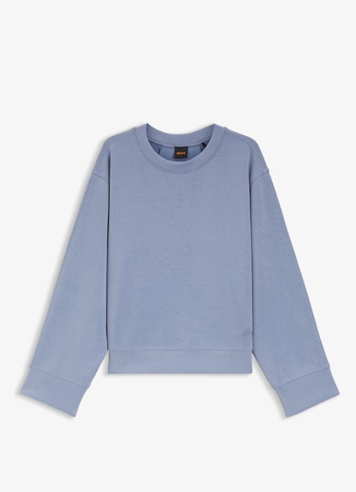 BOSS Sweater met ronde hals - voorkant 3 blauwgrijs