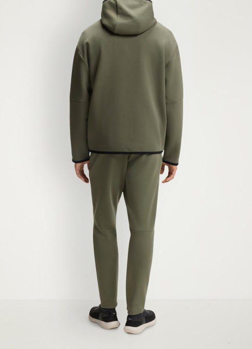 BOSS Sweatvest met capuchon - achterkant legergroen