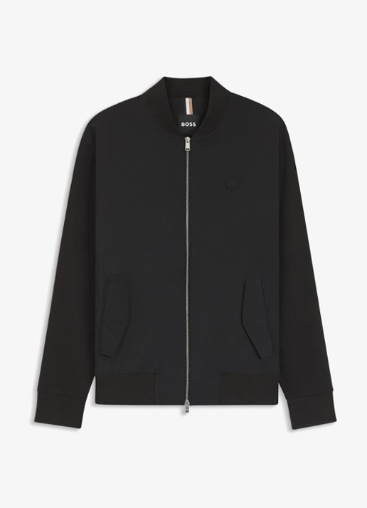 BOSS Sweatvest met logo - voorkant zwart