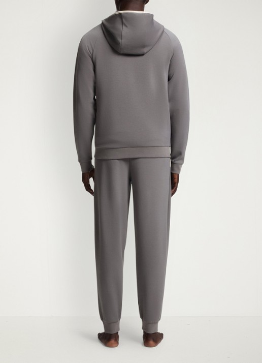 BOSS Sweatvest met steekzakken en capuchon - achterkant 5 donkergrijs