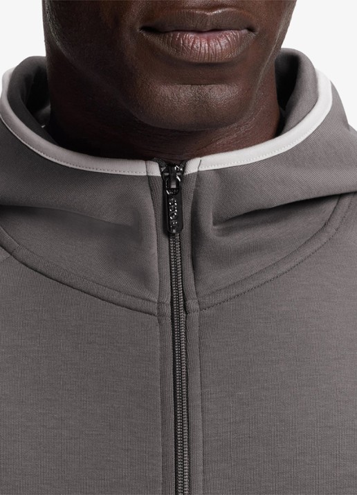 BOSS Sweatvest met steekzakken en capuchon - detail 2 donkergrijs