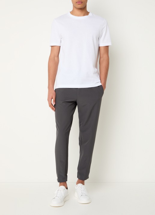 BOSS T_Flex tapered fit joggingbroek met steekzakken - voorkant 4 donkergrijs