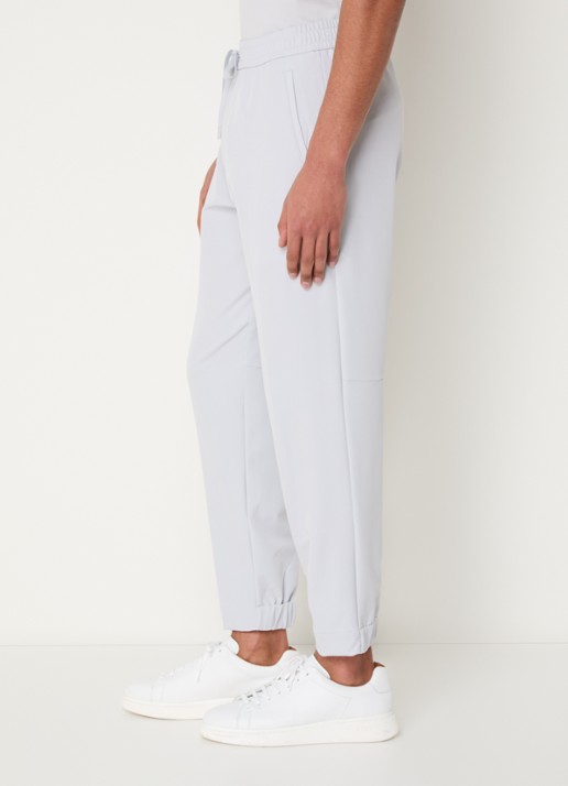 BOSS T_Flex tapered fit joggingbroek met steekzakken - detail 3 lichtgrijs