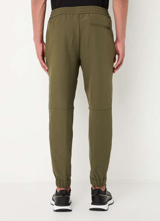 BOSS T_Flex tapered fit joggingbroek met steekzakken - achterkant legergroen