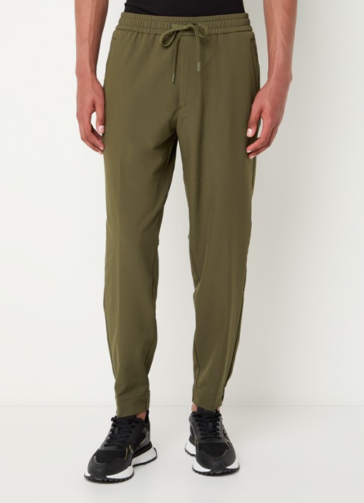 BOSS T_Flex tapered fit joggingbroek met steekzakken - detail 4 legergroen