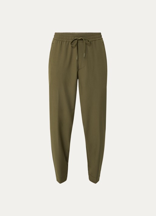 BOSS T_Flex tapered fit joggingbroek met steekzakken - voorkant 2 legergroen