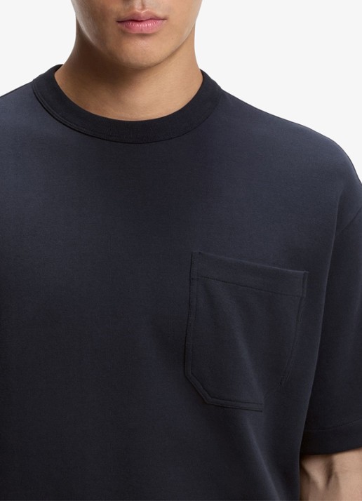 BOSS T-shirt met borstzak - detail 4 donkerblauw