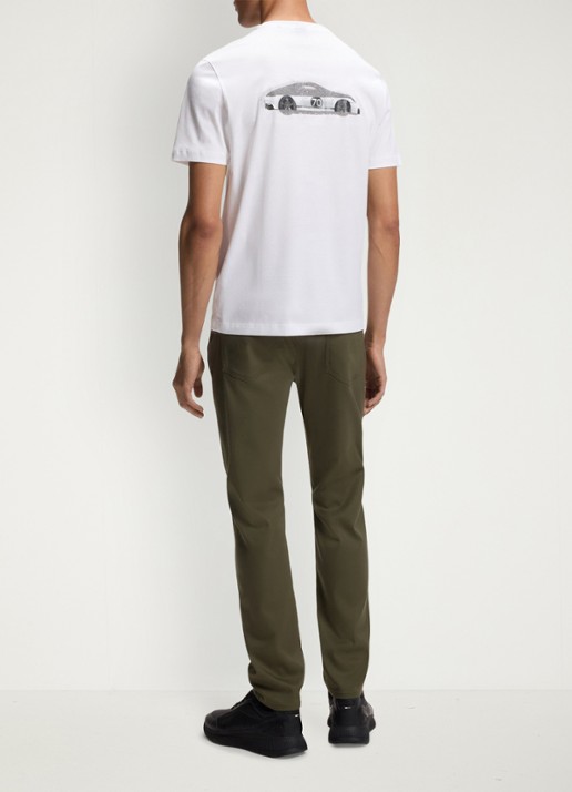 BOSS T-shirt met logo- en backprint - achterkant 5 wit