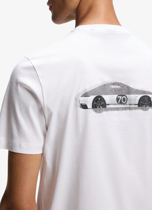 BOSS T-shirt met logo- en backprint - detail 2 wit